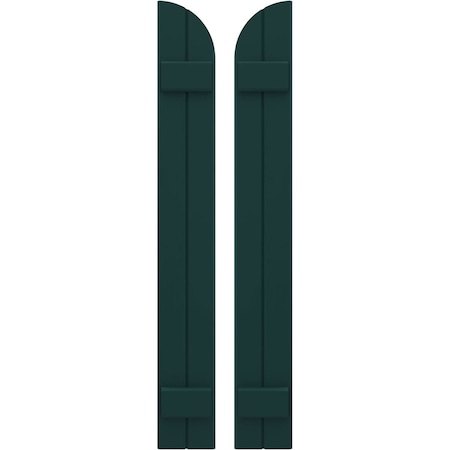 Ekena Millwork Americraft 2-Board (2 Batten) Wood Joined Board-n-Batten Shutters w/ Arch Top, ARW101BQ207X37FGH, PR ARW101BQ207X37FGH